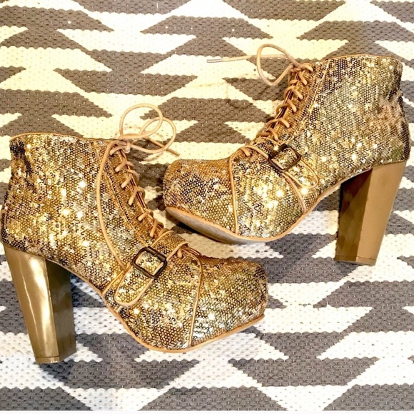 sparkly gold boots